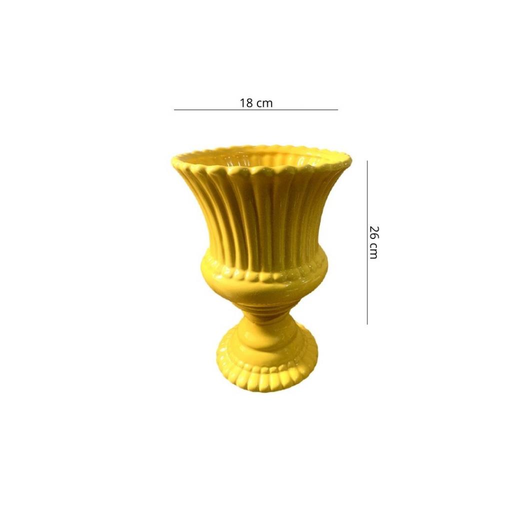 Vaso Imperial Amarelo M - Amarelo - i9festas