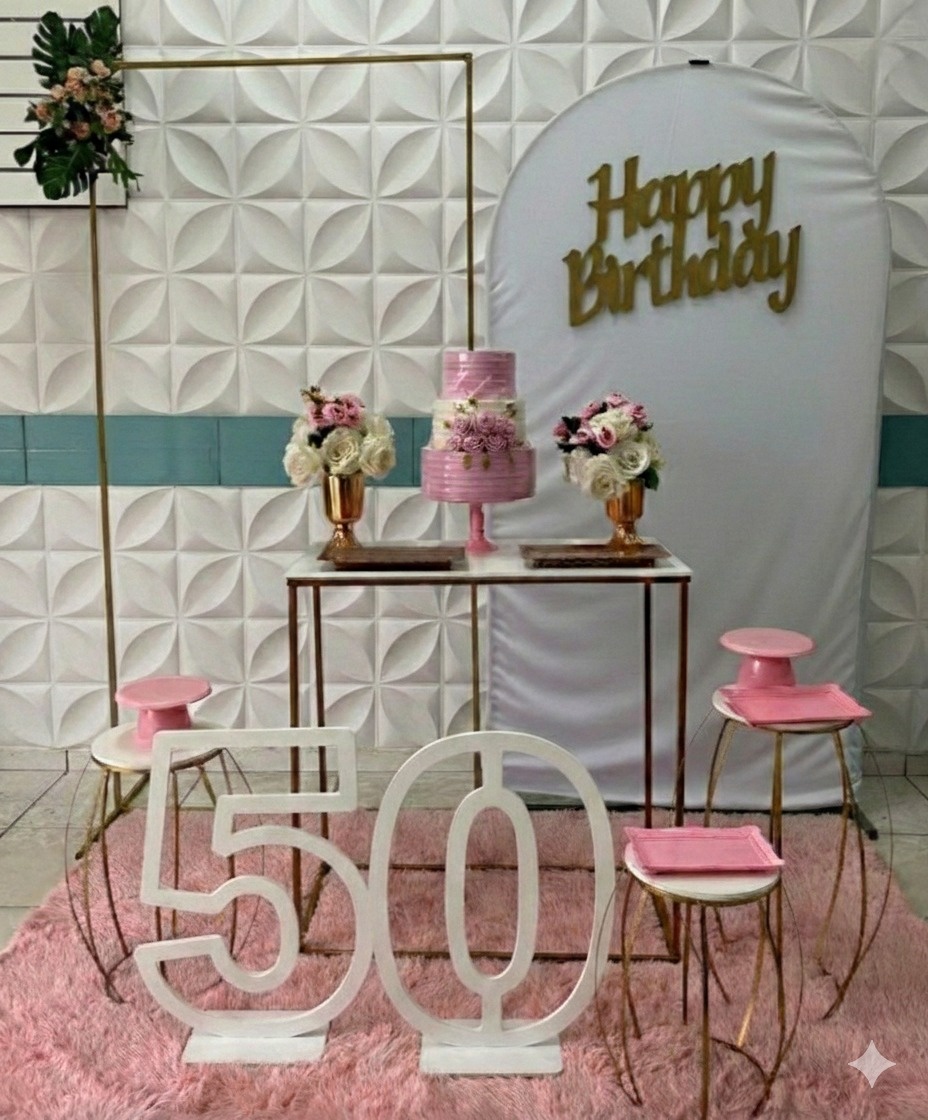 Luxo Romano Quadrado Rose - GabiSantosDecor