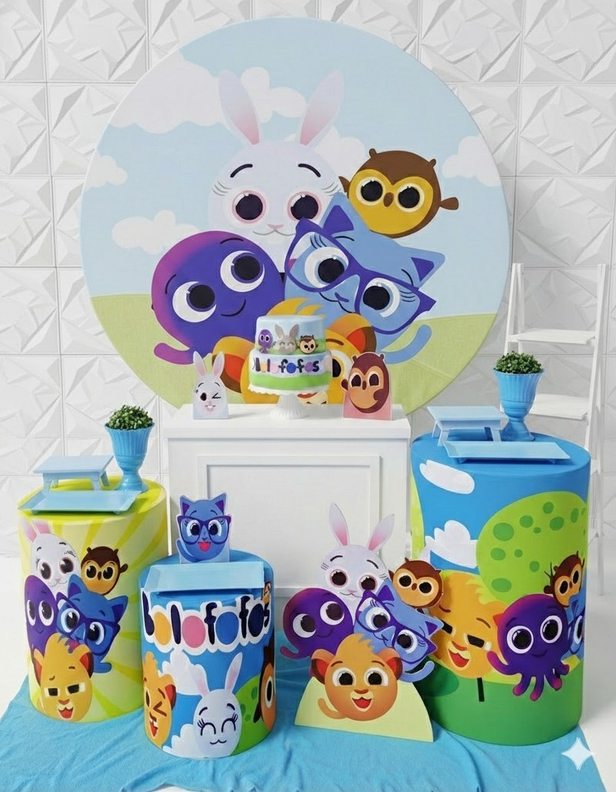 Bolofofo Azul 1 Ouro  - GabiSantosDecor