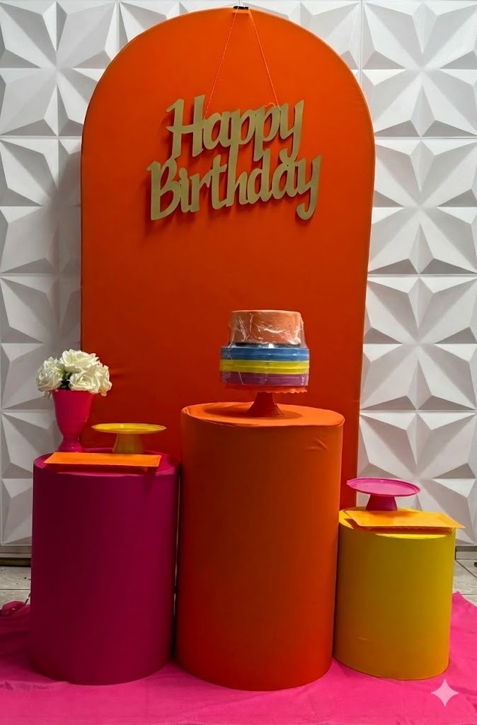 Kit Laranja Com Pink Cilindro  - GabiSantosDecor