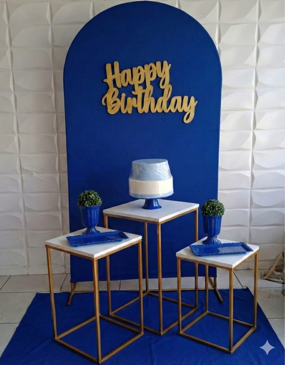 Romano Azul Escuro Trio Quadrado  - GabiSantosDecor