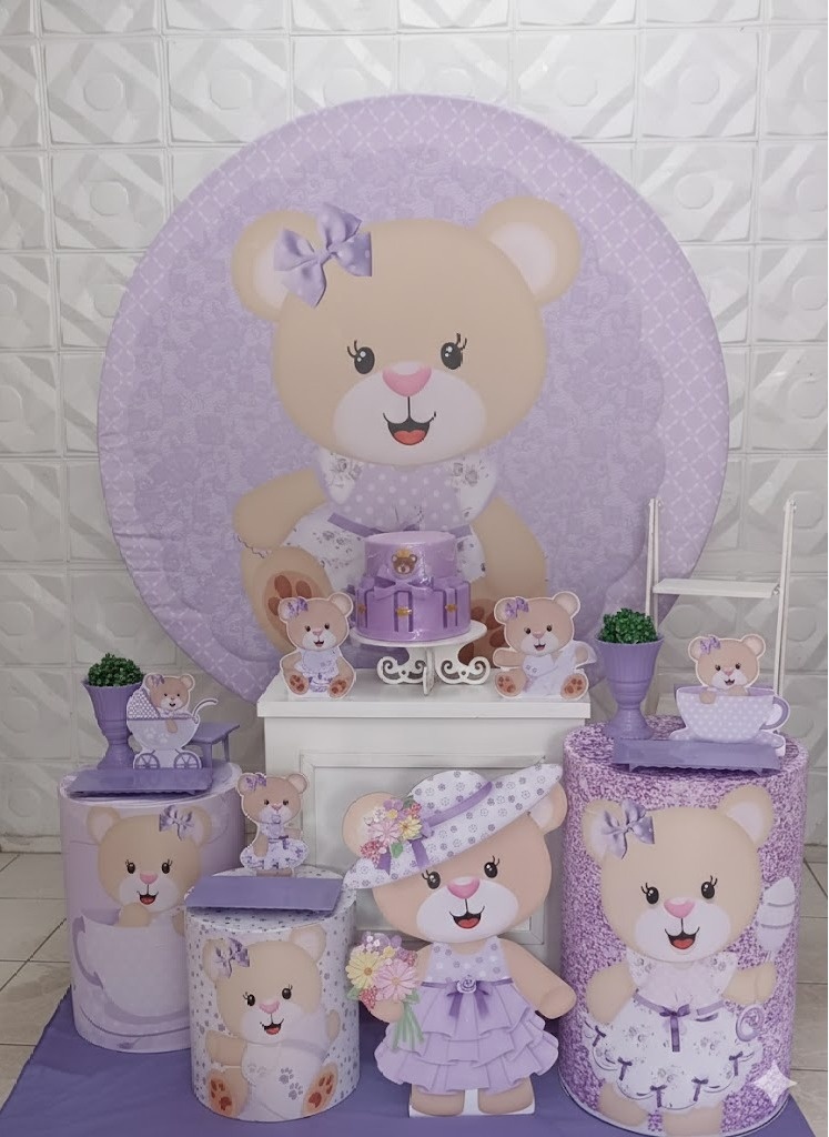 Ursa Lilás Ouro  - GabiSantosDecor