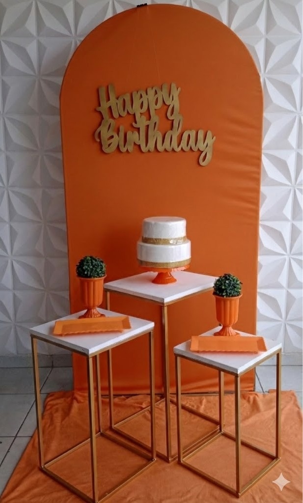 Romano Laranja Trio Quadrada  - GabiSantosDecor