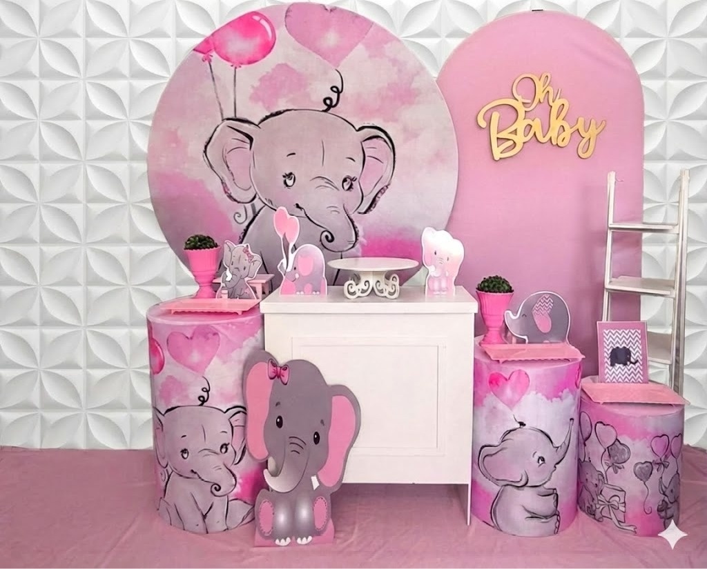 Elefante Rosa Luxo - GabiSantosDecor
