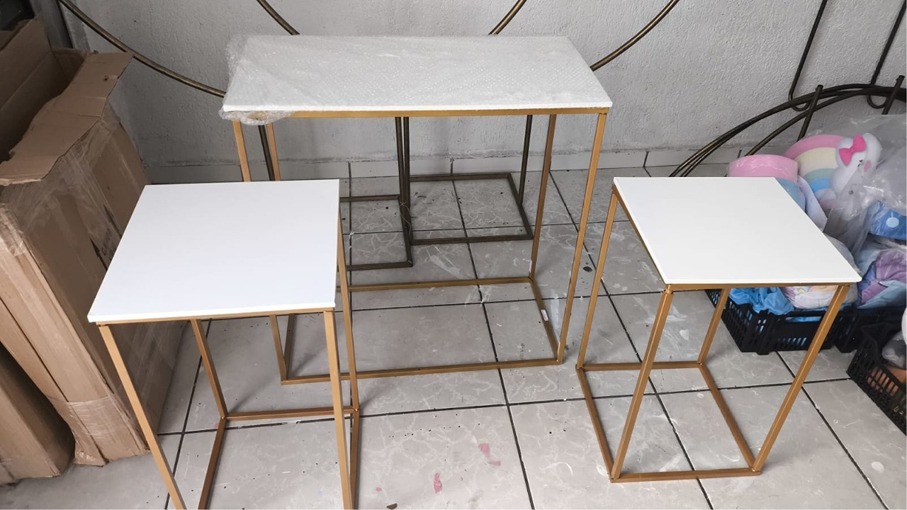 Trio Mesa Ferro G + Tampo - GabiSantosDecor