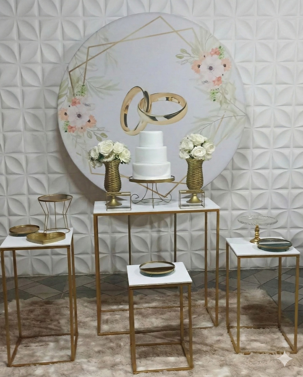 Aliança Mesa Ferro Casamento  - GabiSantosDecor