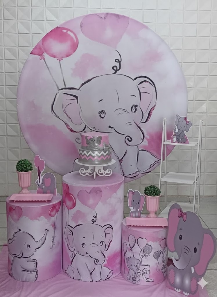 Elefante Rosa Prata  - GabiSantosDecor