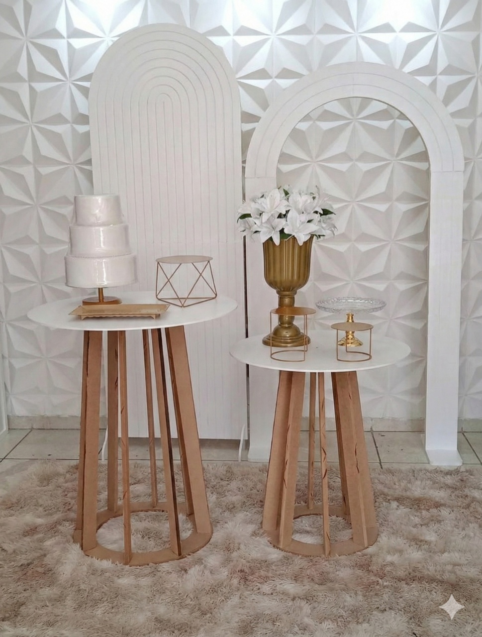 Ripado E Vazado Mesa Redonda  - GabiSantosDecor
