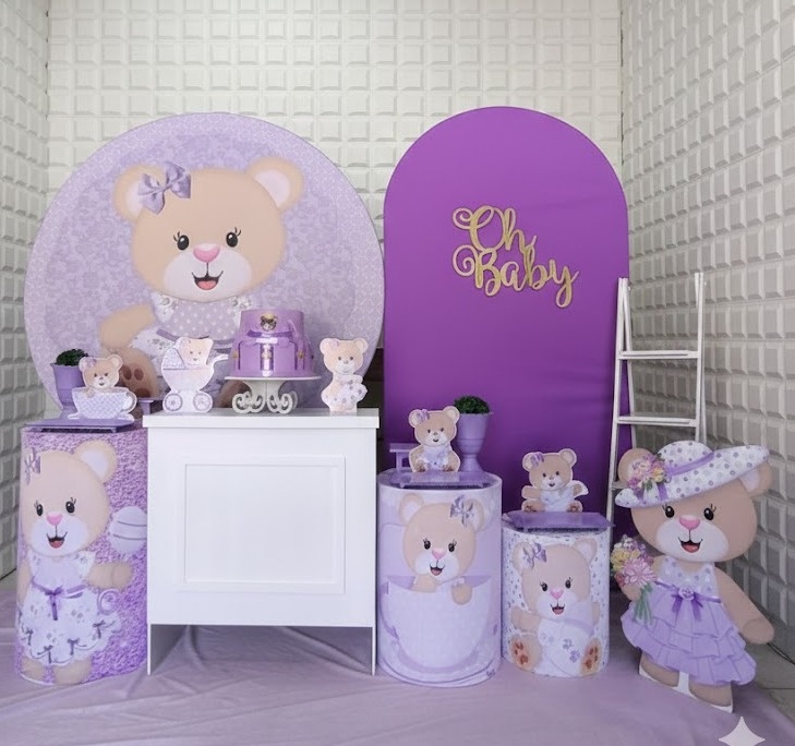 Ursa Lilás Luxo - GabiSantosDecor