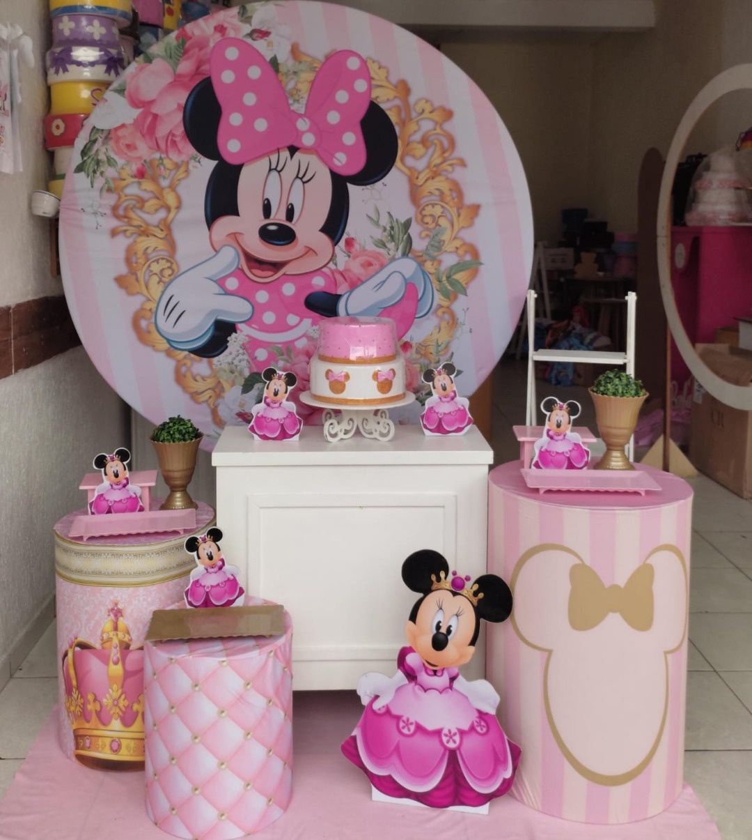 Minnie Rosa 1 Ouro  - GabiSantosDecor