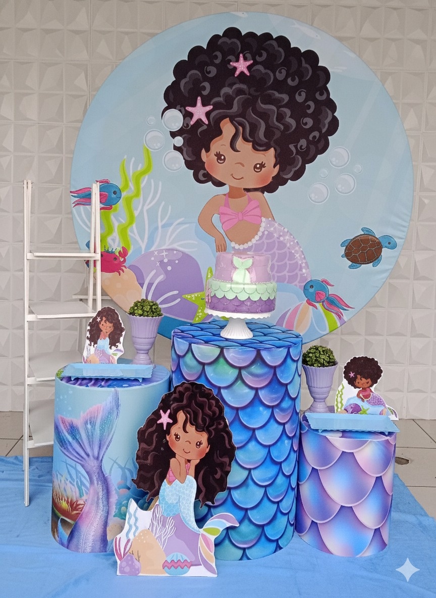 Sereia Negra Prata  - GabiSantosDecor