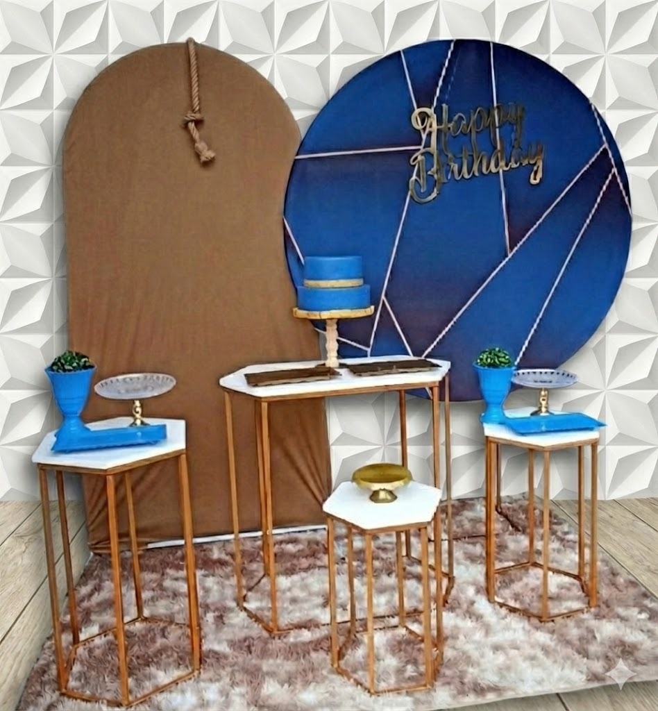Azul Geométrico Luxo  - GabiSantosDecor