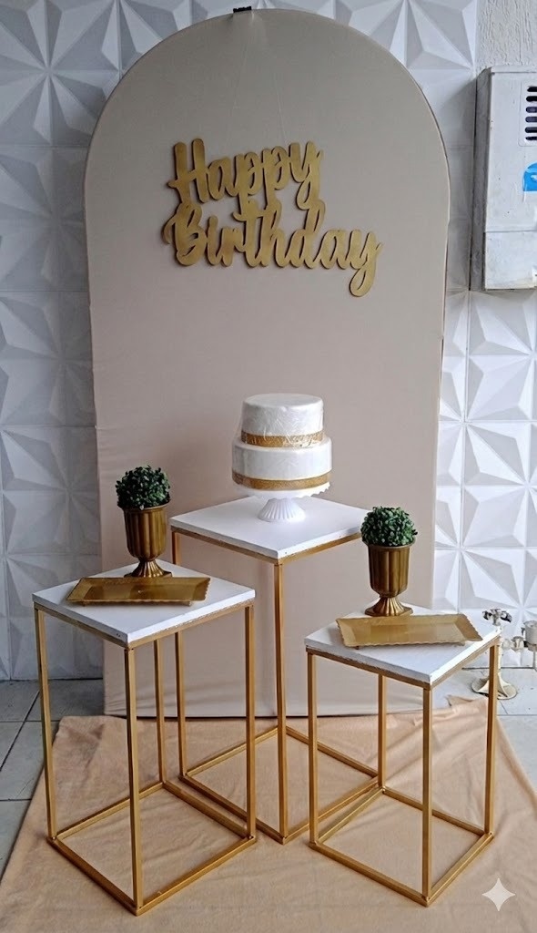 Romano Bege Trio Quadrado  - GabiSantosDecor