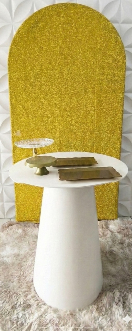 Branco E Dourado Redondo  - GabiSantosDecor