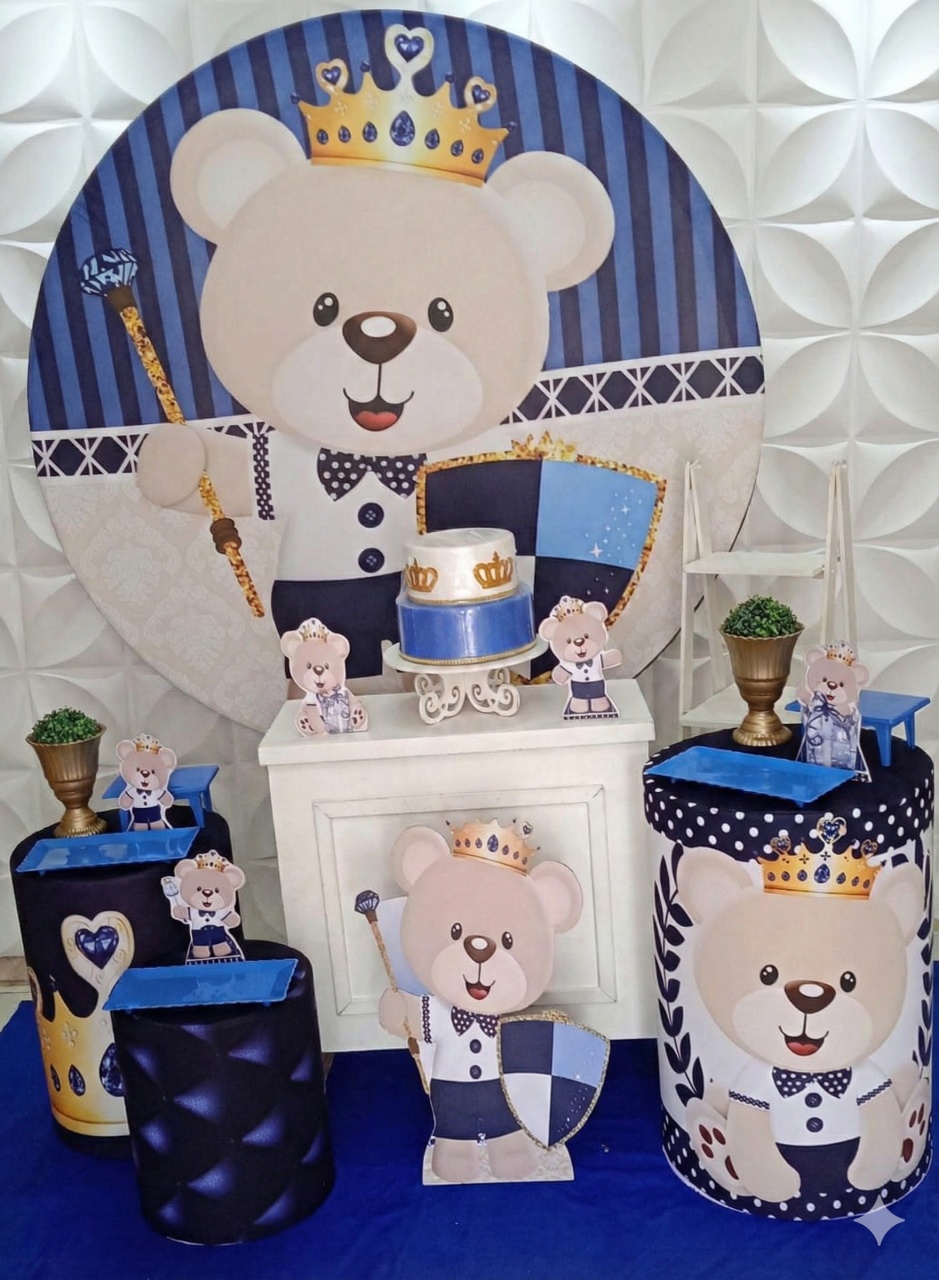 Urso Príncipe Ouro - GabiSantosDecor