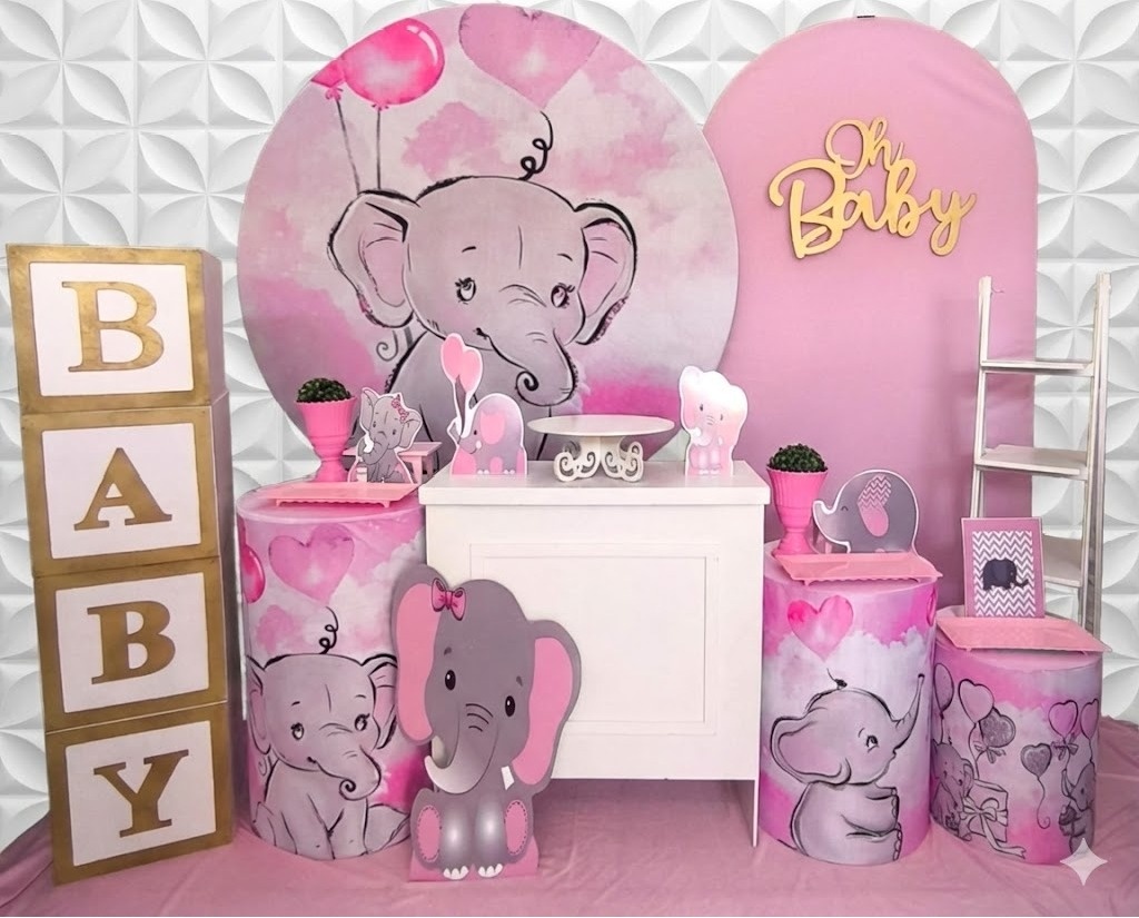 Elefante Rosa Super Luxo  - GabiSantosDecor