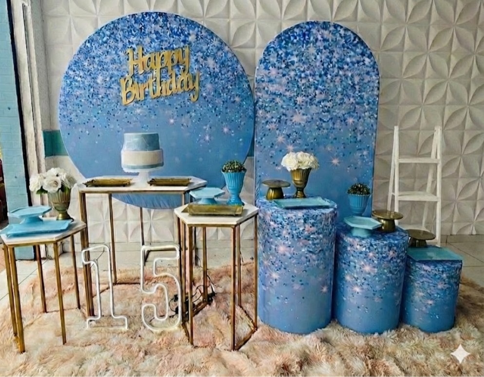 Composição Azul Glitter  - GabiSantosDecor