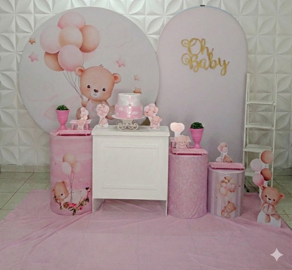 Ursa Com Balão Luxo - GabiSantosDecor