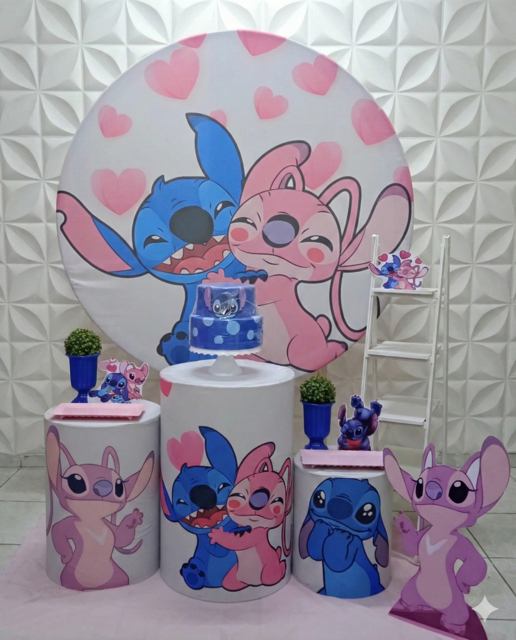Stitch E Angel Prata  - GabiSantosDecor