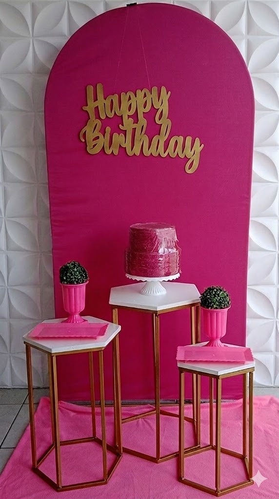 Romano Pink Mesa Sextavado  - GabiSantosDecor