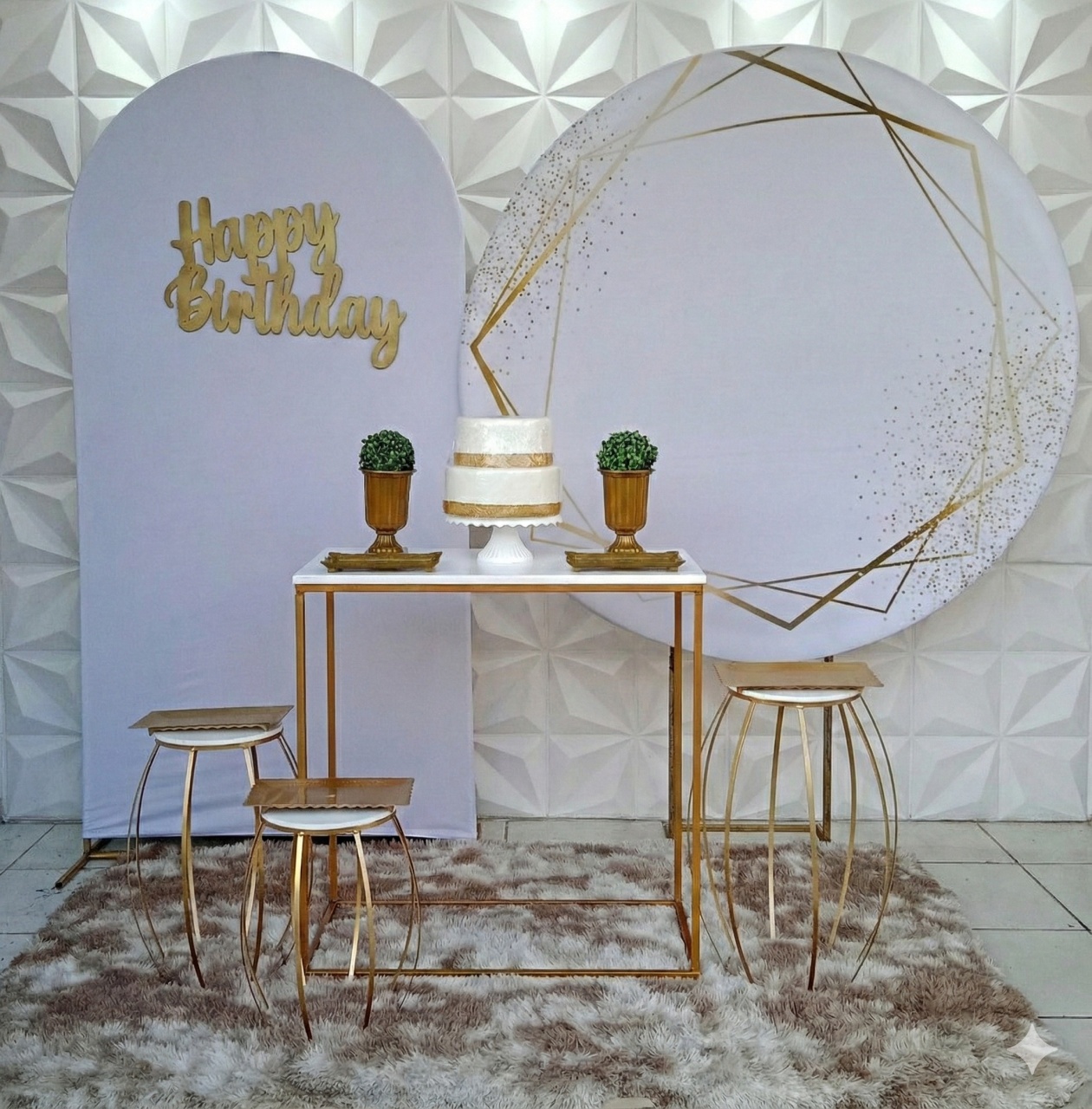 Branco Dourado 2 Painéis  - GabiSantosDecor