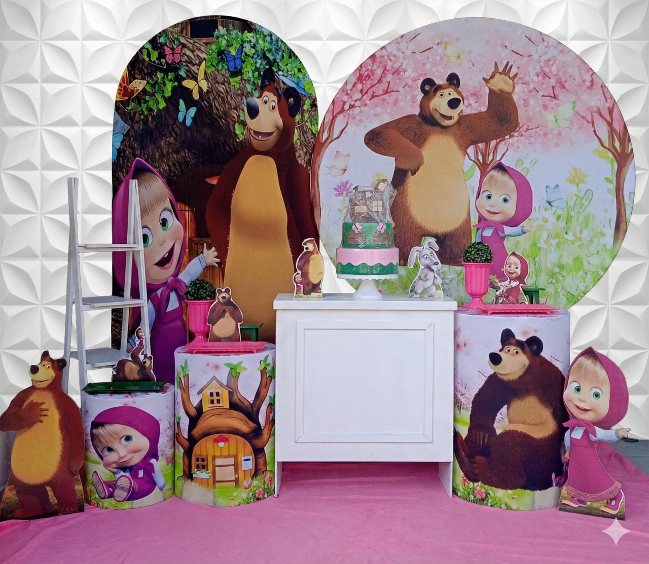 Marsha E O Urso Rosa Luxo  - GabiSantosDecor