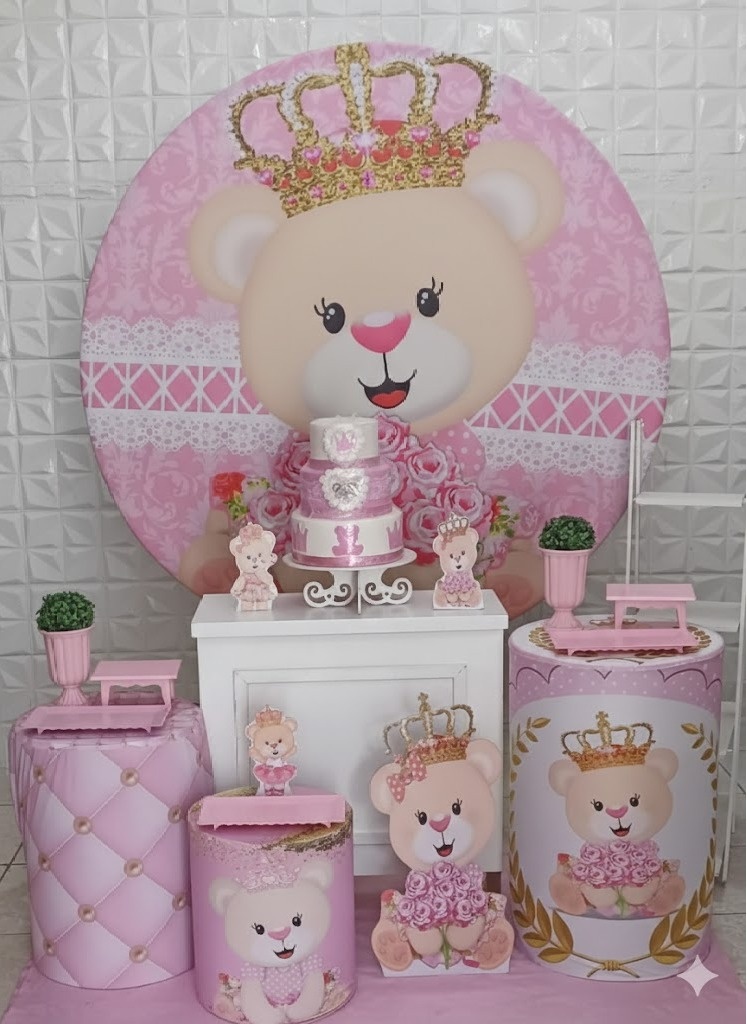 Ursa Princesa 2 Ouro  - GabiSantosDecor