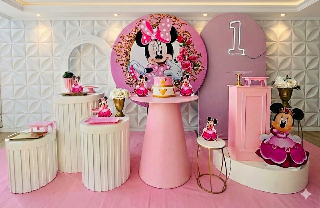 Composição Minnie Realeza Rosa 2 - GabiSantosDecor