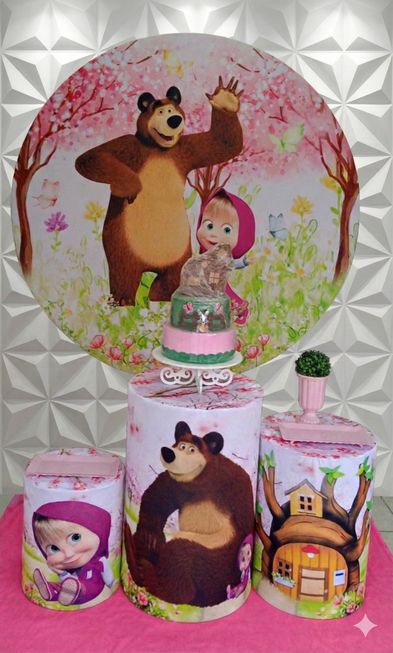 Marsha E O Urso Rosa Bronze  - GabiSantosDecor