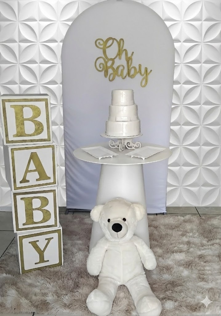 Chá de Bebê Branco  - GabiSantosDecor