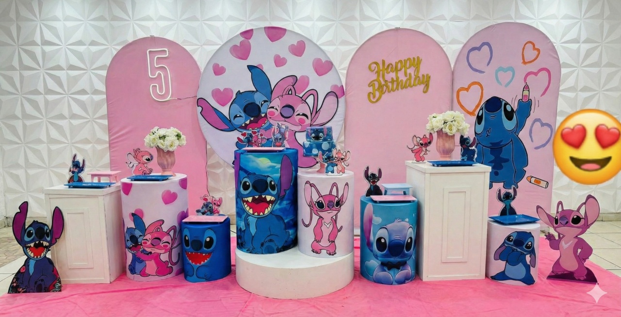 Composição Stitch E Angel 2 - GabiSantosDecor