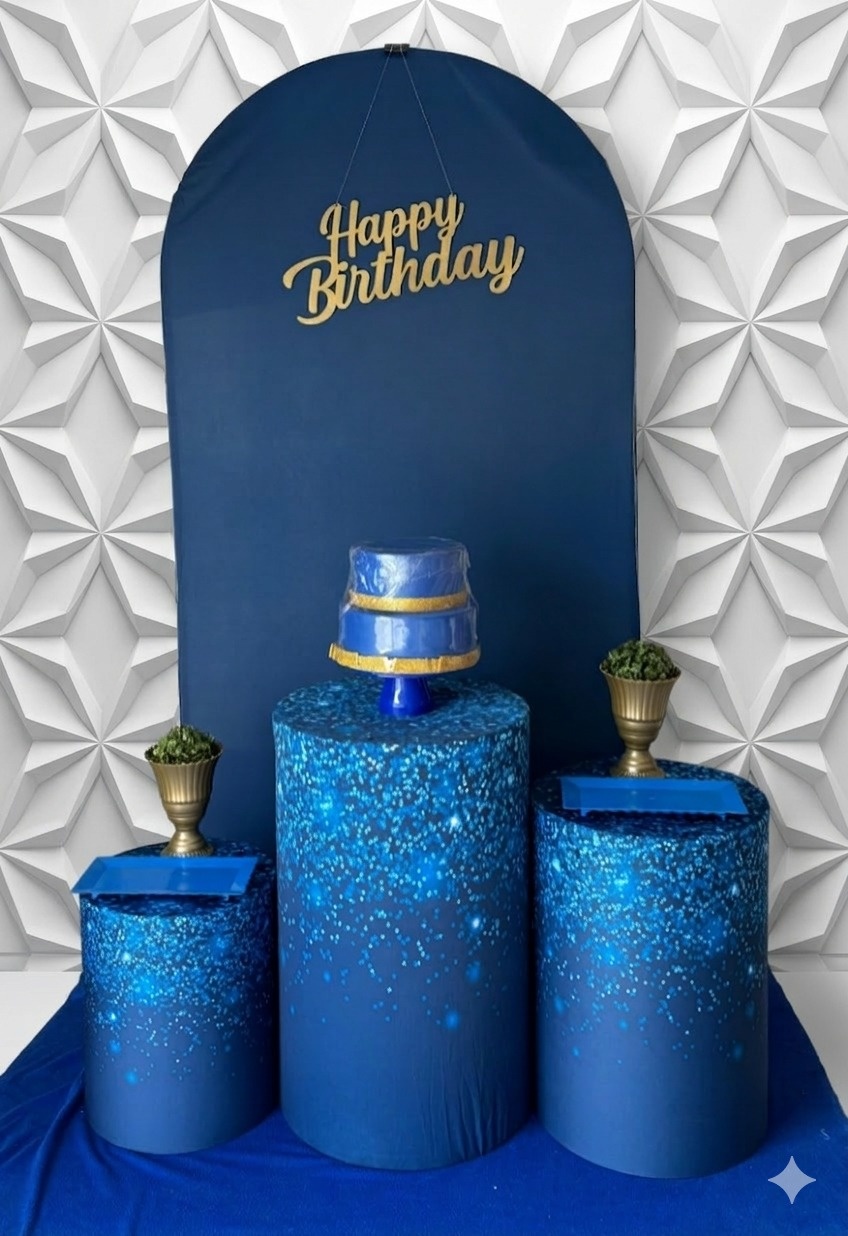Romano Azul Escuro  Dourado  - GabiSantosDecor