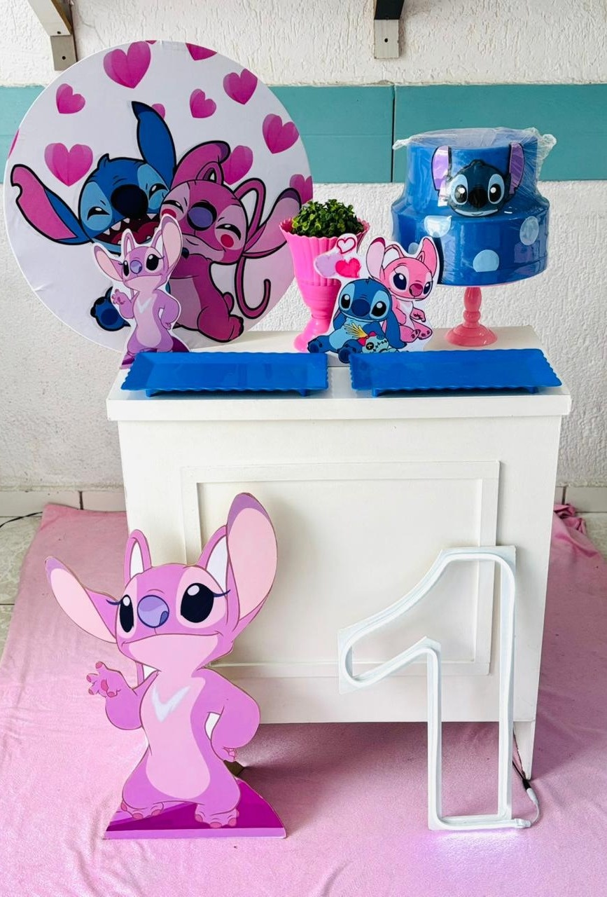Kit Mesa Stitch E Angel Luxo - GabiSantosDecor