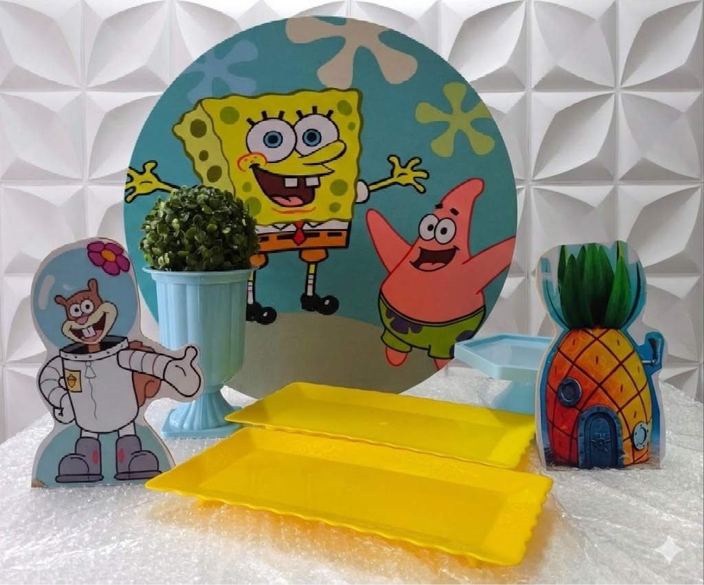 Kit Mesa Bob Esponja  - GabiSantosDecor