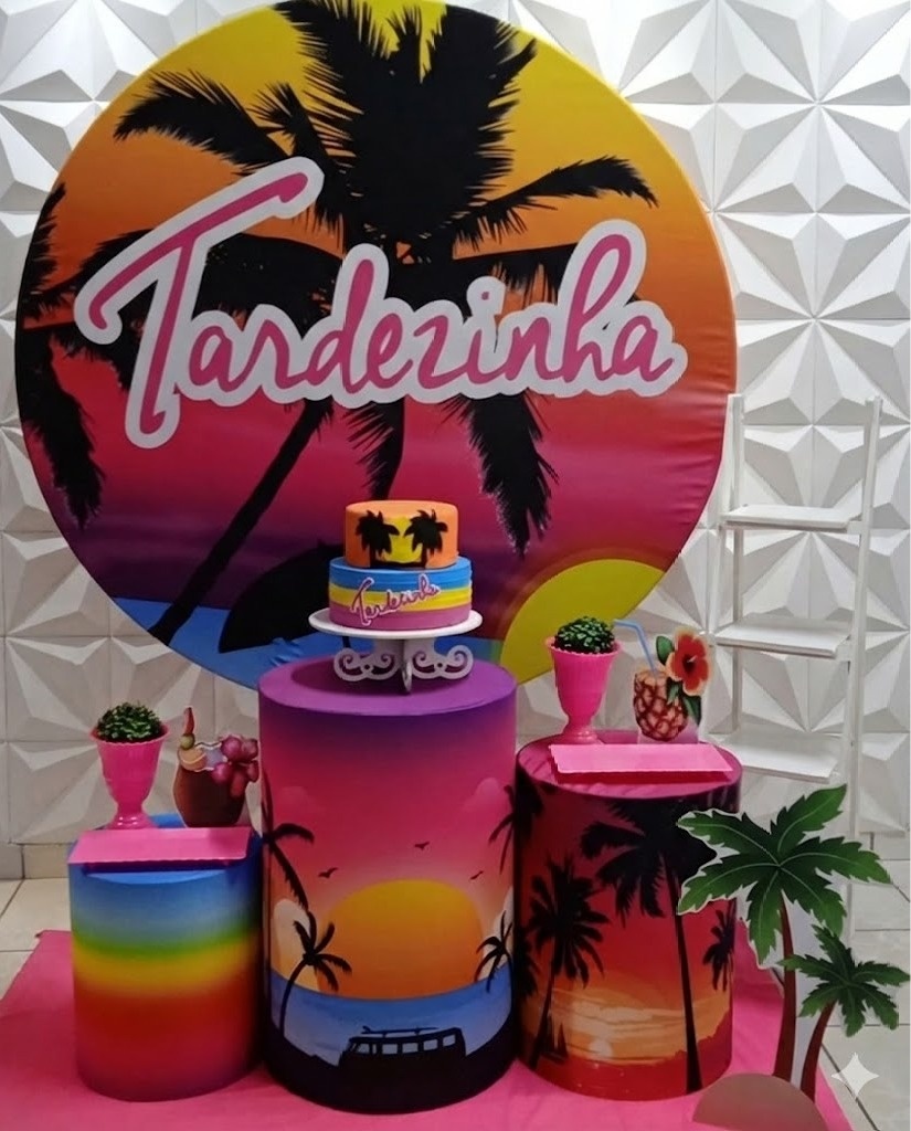 Tardezinha Rosa Prata  - GabiSantosDecor