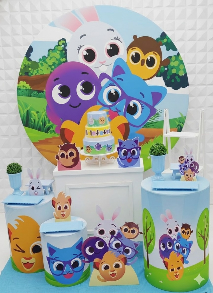 Bolofofo Azul 2 Ouro  - GabiSantosDecor