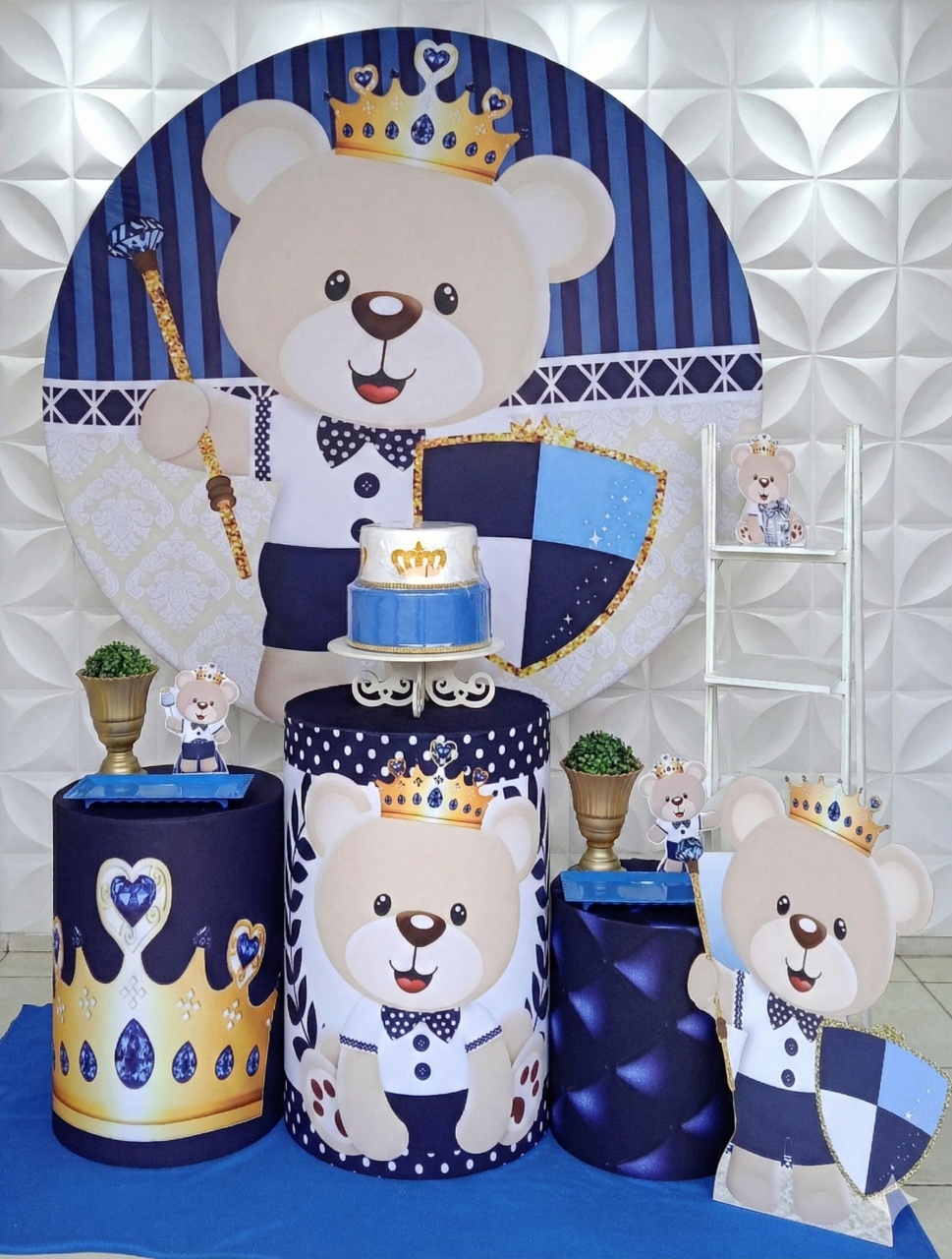 Urso Príncipe Prata  - GabiSantosDecor