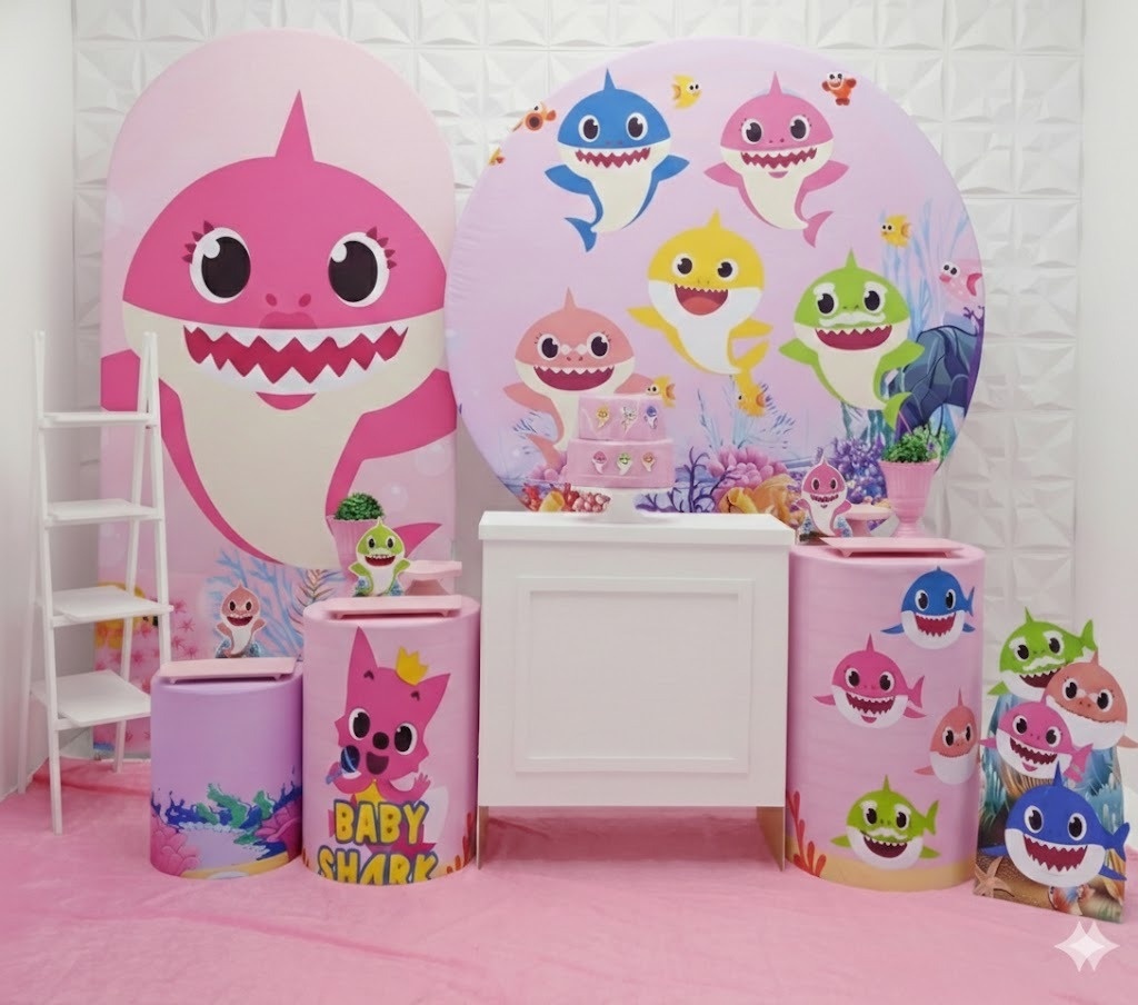 Baby Shark Rosa Luxo - GabiSantosDecor