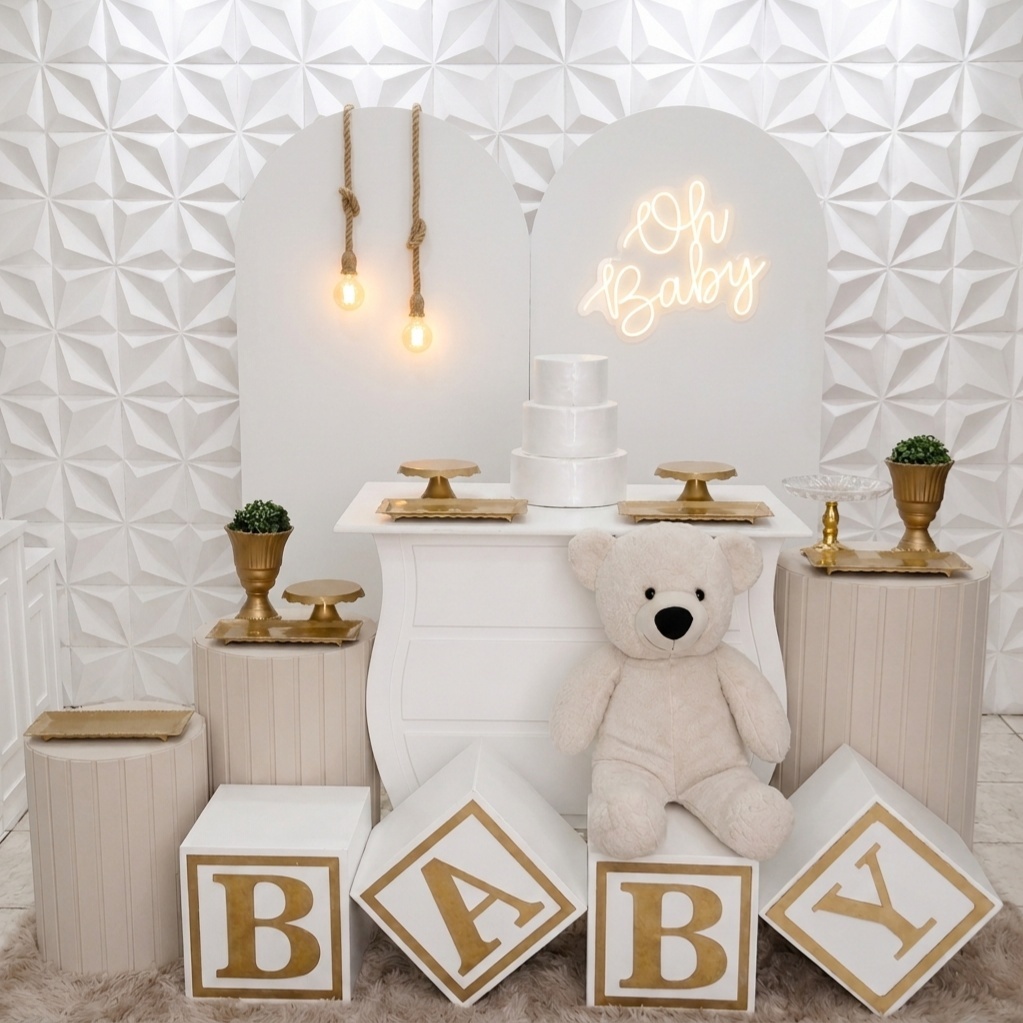Oh Baby Bege E Branco 1 Urso - GabiSantosDecorhttps://loquefacil.com/c/gabisantosdecor