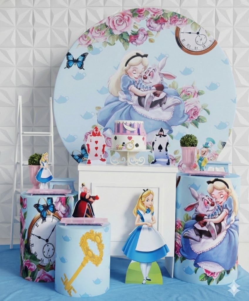 Alice No País das Maravilhas Ouro - GabiSantosDecor