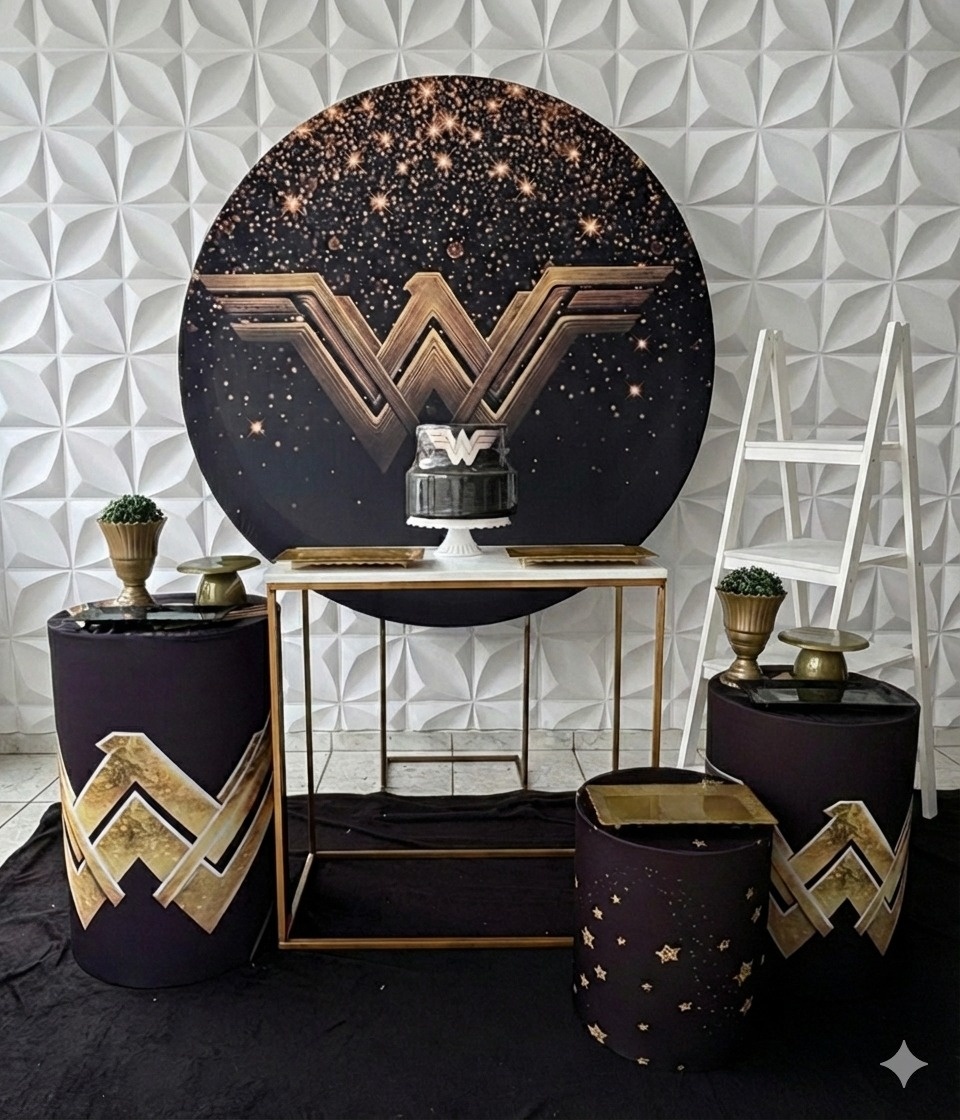 Mulher Maravilha Preto G - GabiSantosDecor