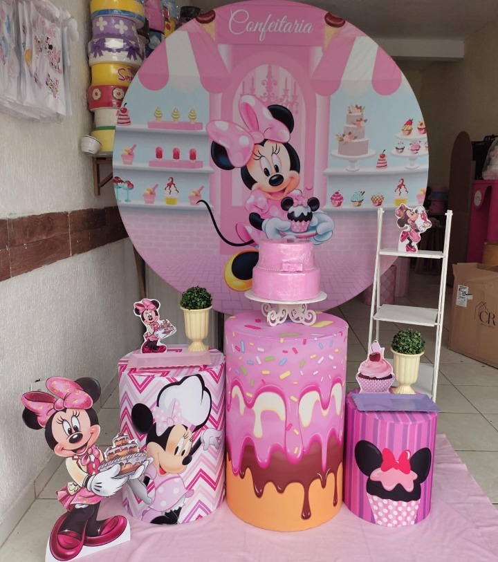 Minnie Confeiteira Prata  - GabiSantosDecor