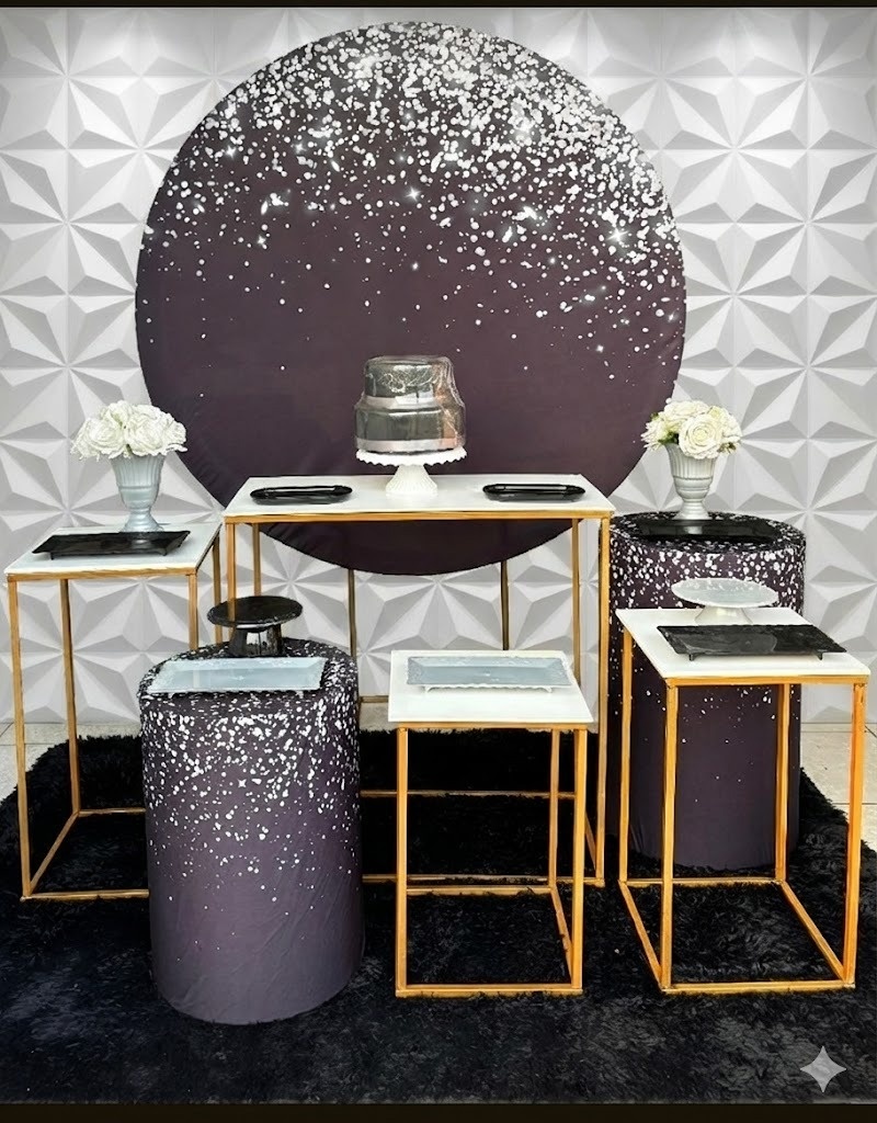 Preto Prata Luxo 15 Anos  - GabiSantosDecor