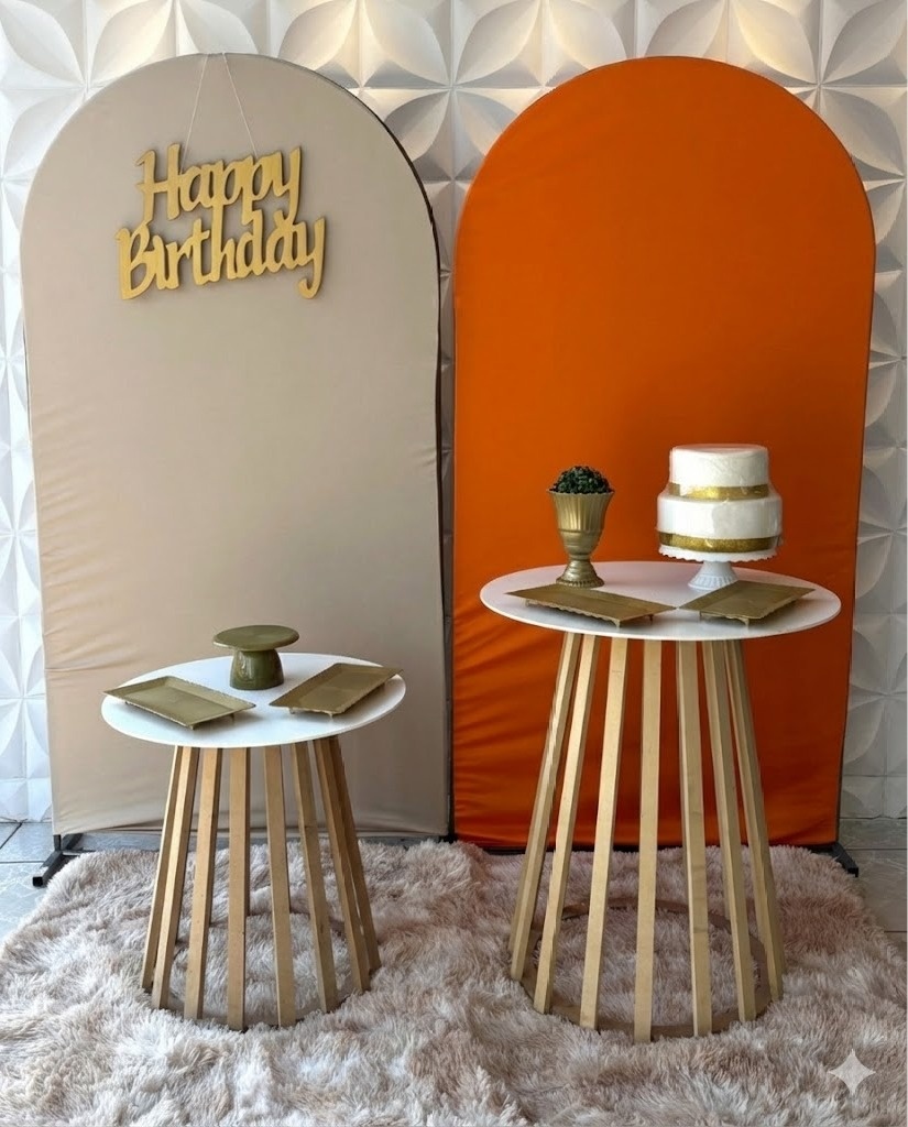 Kit Laranja E Bege Mesa Vazada - GabiSantosDecor