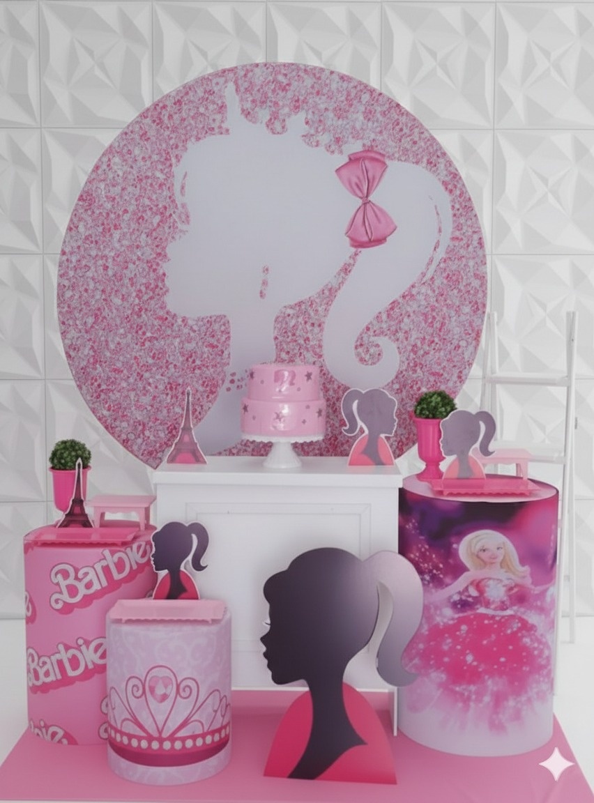 Barbie Silhuete Branca Ouro - GabiSantosDecor