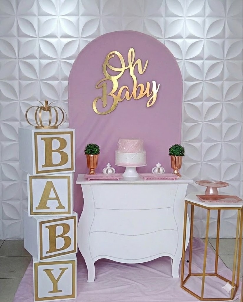 Chá de Bebê Rosa P - GabiSantosDecor