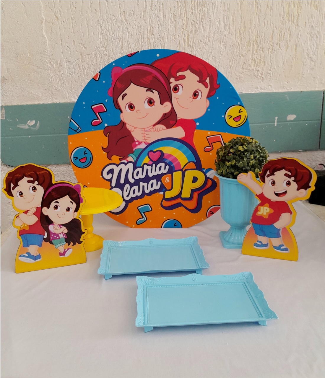 Kit Mesa Maria Clara E Jp Azul Bronze - GabiSantosDecor