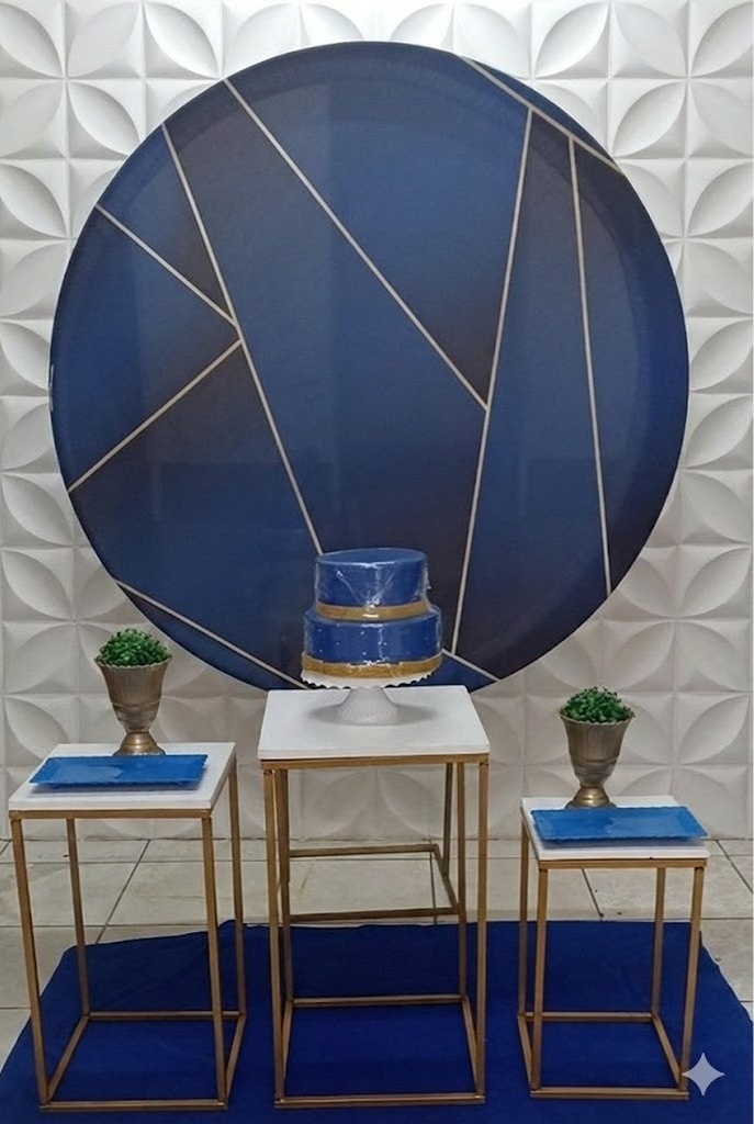 Azul Geométrico Trio Ferro  - GabiSantosDecor