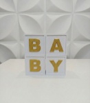 Cubo Baby Mesa Branco Com Dourado  - imagem 2
