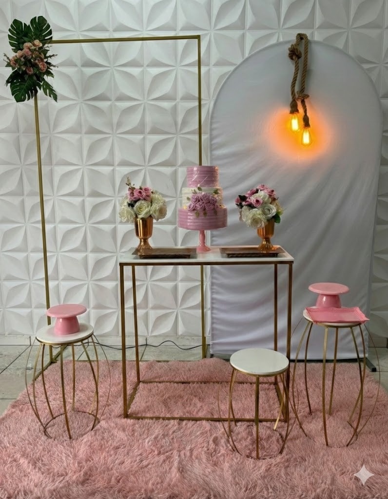 Luxo Romano Quadrado Rose Luminária  - GabiSantosDecor